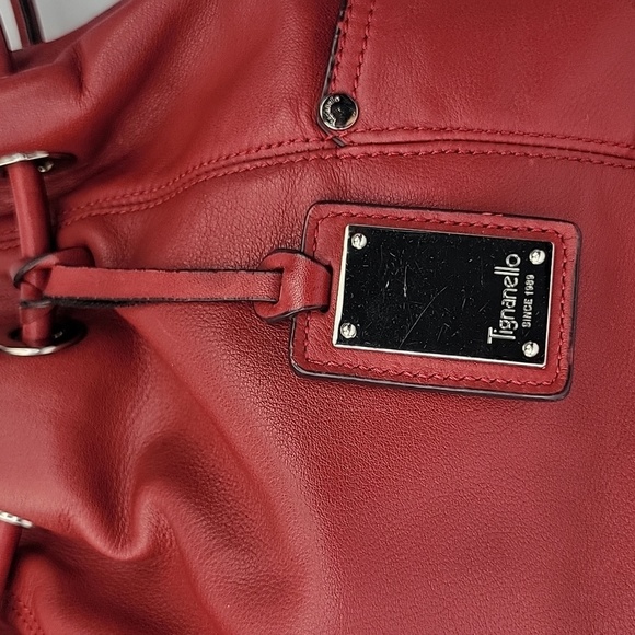 Tignanello Leather Bucket Bag Scarlett Red - Picture 2 of 16